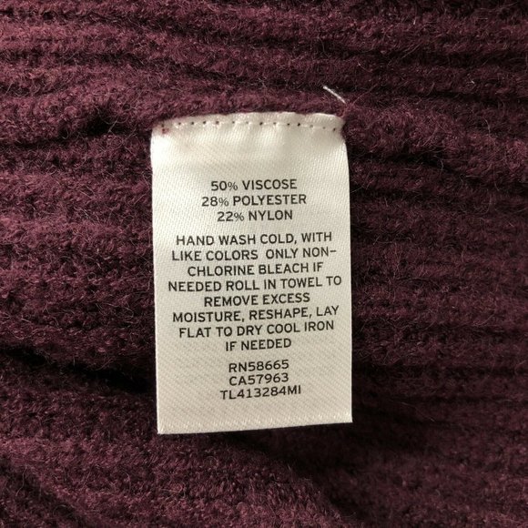 Leith Slouchy Cardigan Sweater Burgundy Open Front - Picture 8 of 8